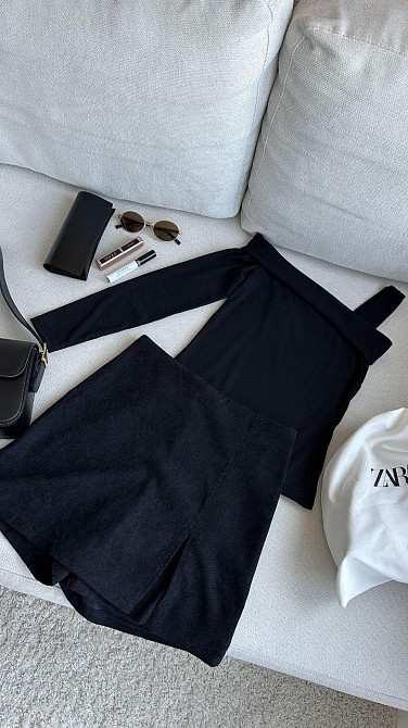 Женская базовая кофта с открытыми плечами трикотаж рубчик Черный, 46/48 Одесса - изображение 4