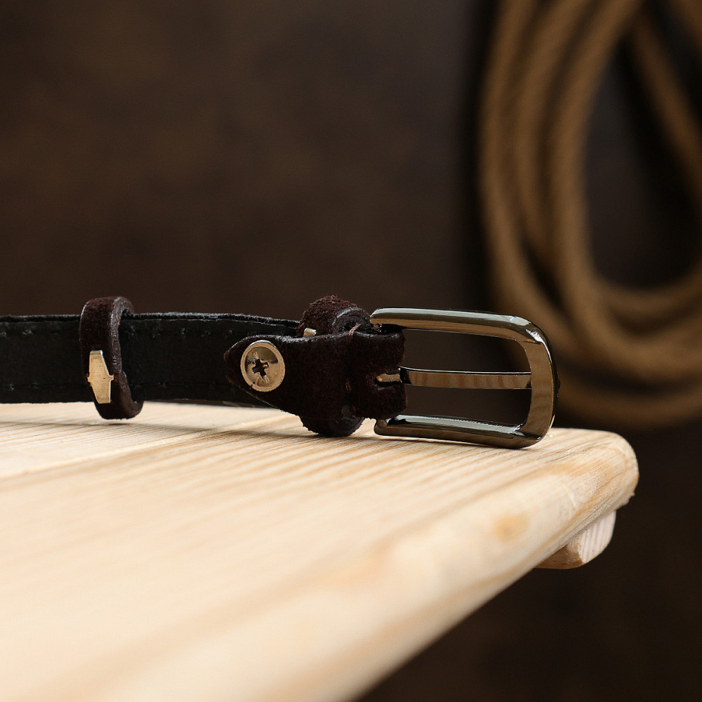 Замшевый элегантный женский ремень Vintage 20757 Темно-коричневый Киев - изображение 9