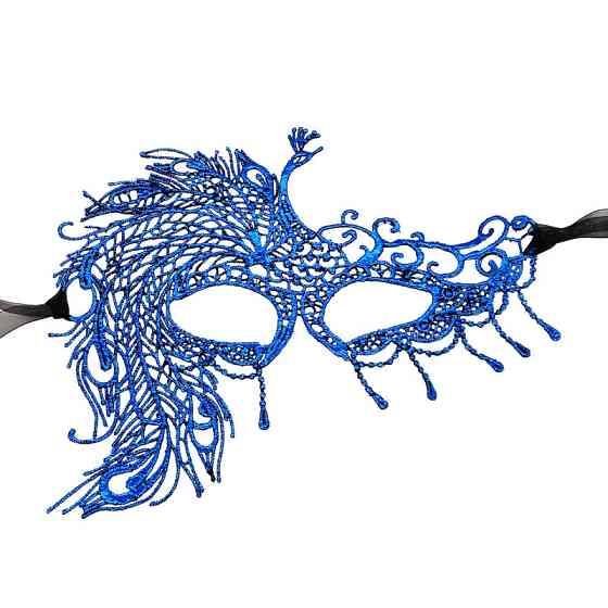 Маска карнавальна Павич на лице one size синій Київ