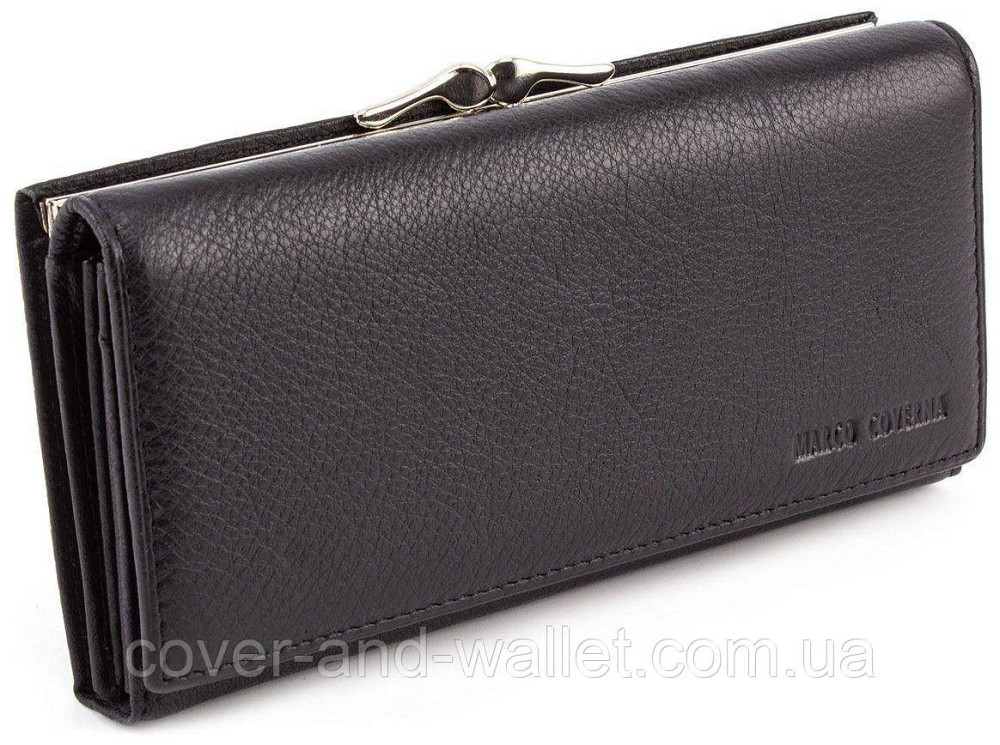 Чорний класичний жіночий гаманець на магнітах Marco Coverna 1412 Київ - фото 1