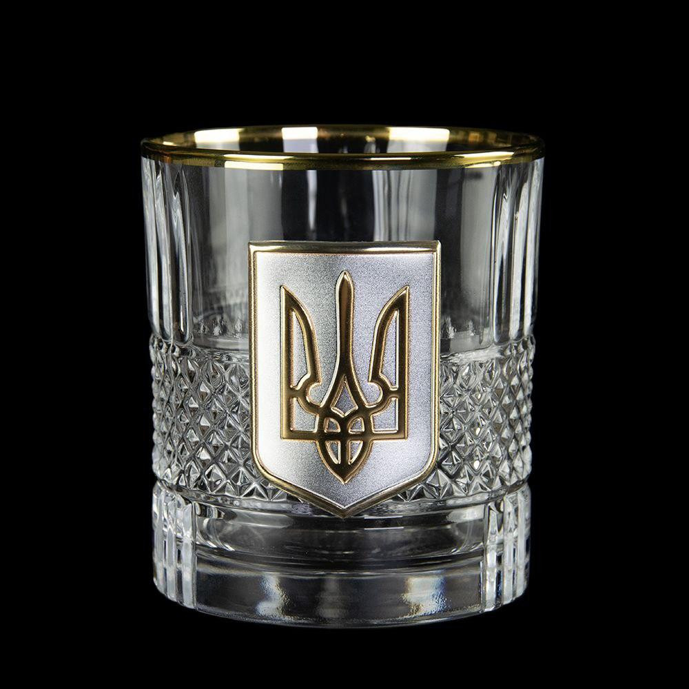 Набір келихів для віскі «Тризуб» Boss Crystal, 6 келихів, срібло, золото, кришталь Рівне - фото 3