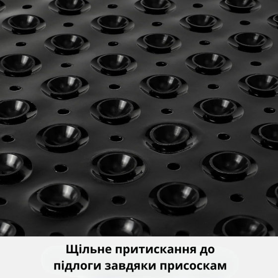 Коврик для ванной комнаты и душа, силиконовый, антискользящий Bathlux 53х53 см на присосках,чёрный Каменец-Подольский