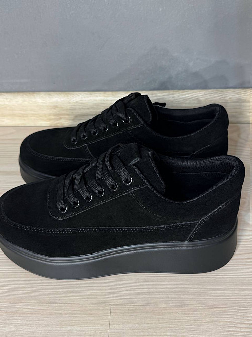 Кеды женские Hengji 536-8 замшевые на платформе с окантовкой черные, 40, 25,5 см Киев - изображение 15