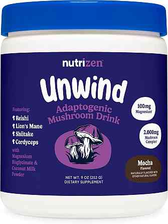Nutrizen™ Unwind Adaptogenic Mushroom Drink, Mocha 252 g Луцьк