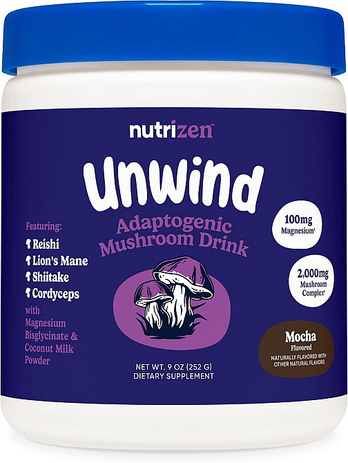 Nutrizen™ Unwind Adaptogenic Mushroom Drink, Mocha 252 g Луцьк - фото 1
