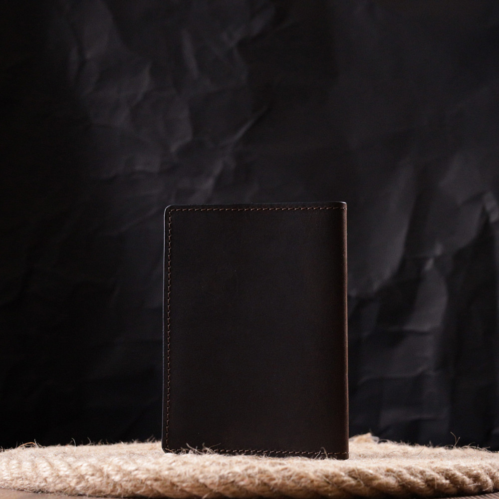 Надежная обложка на паспорт в винтажной коже Карта GRANDE PELLE 16771 Коричневая Киев - изображение 8