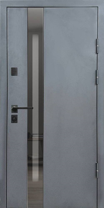 Двери уличные, серия Т-4.0.1,модель 815/146 Металл/МДФ, Серый (MDS1065)/Крафт белый, замки SECUREMME Киев - изображение 1