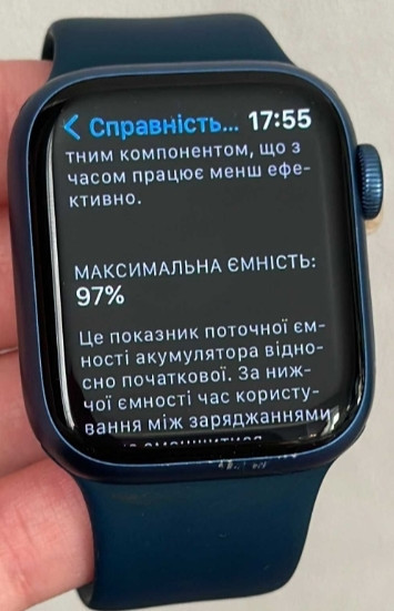 Смарт-Часи: Apple Watch Series 7 41 mm. 97%акб. Blue Aluminium Cace Київ - фото 2