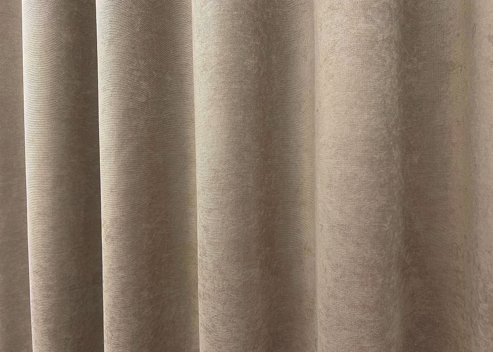 Комплект штор VR-Textil Микровелюр Petek 100х270 2шт и Тюль 400х270 2018ш-1153т Капучино с белым 71-155/2 Киев - изображение 7