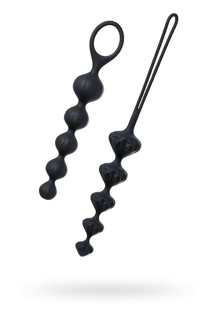 Набор анальных бус Satisfyer Beads Black, силикон, макс. диаметр 3,3 см и 3,5 см Sex Aura Киев - изображение 2
