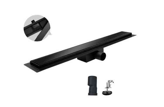 Душовий трап із нержавіючої сталі Koer FD08-70x700-GLASS Black 70x700мм зі склян. панеллю   ( KR5141 ) 33212 Харків