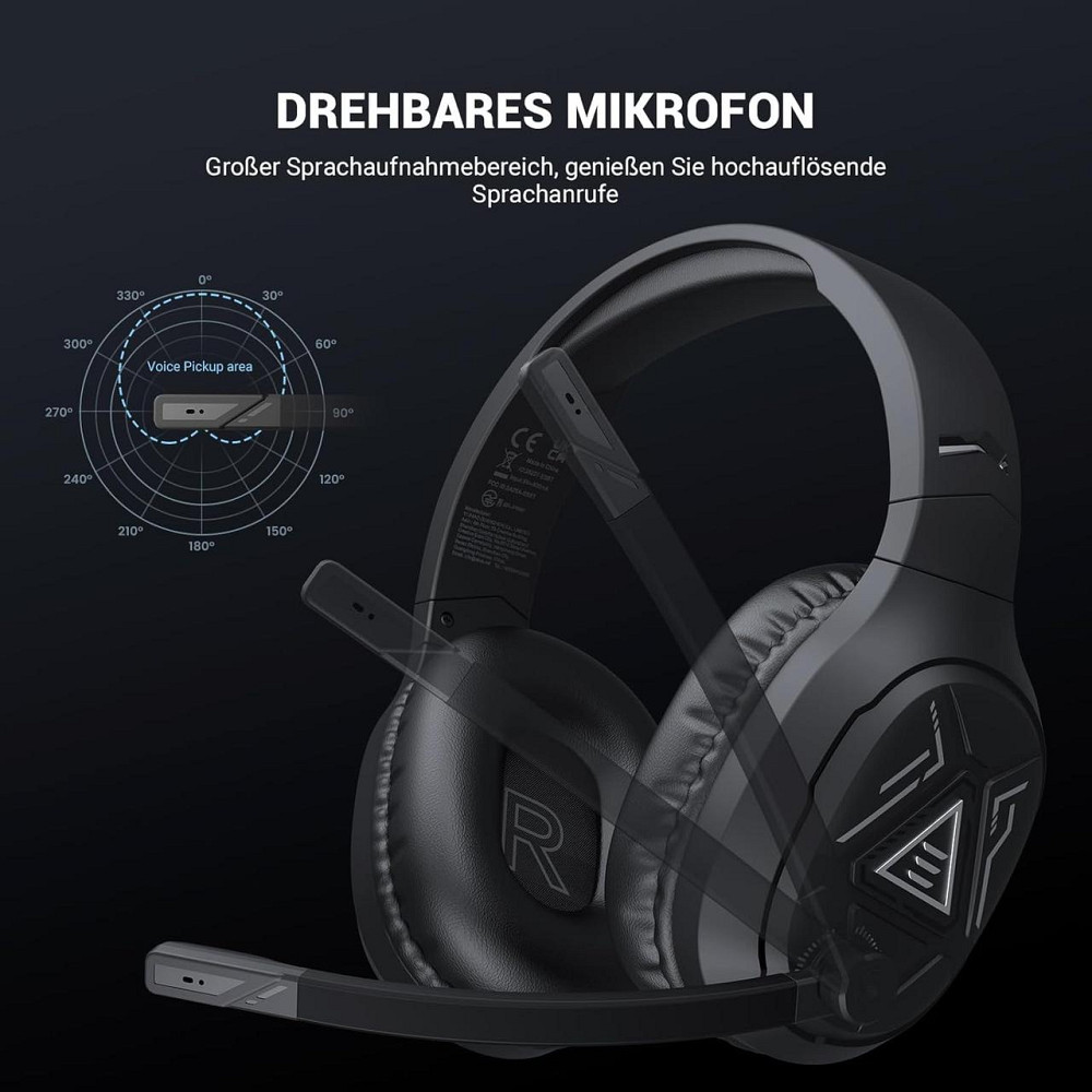 Беспроводная игровая гарнитура Bluetooth 2,4 ГГц, 3,5 мм наушники накладные полноразмерные для PC PS4 PS5 Mac Киев - изображение 7