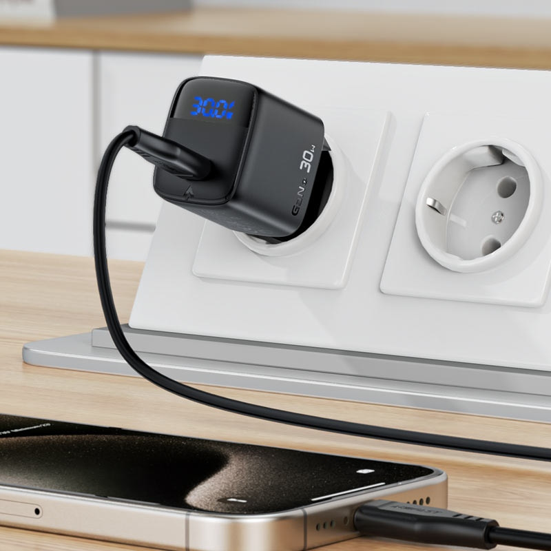 Зарядний пристрій 1xUSB-C 30W Gan A115 Fast Charger + USB-C cable black Acefast Винница - изображение 6