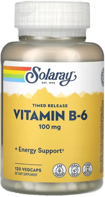 Витамин В6 Solaray Vitamin B-6 100mg 120 вег капс Киев - изображение 1