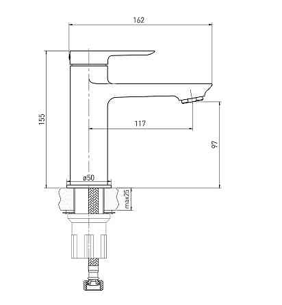 Змішувач для раковини Volle LIBRA cromo 1521.010101 Київ