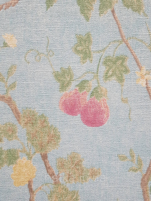 Шпалери метрові вінілові на флізеліні A.S.Creation Flowers Symphony1.06x10 рослини фрукти екзотичні яскраво бірюзові Київ - фото 3