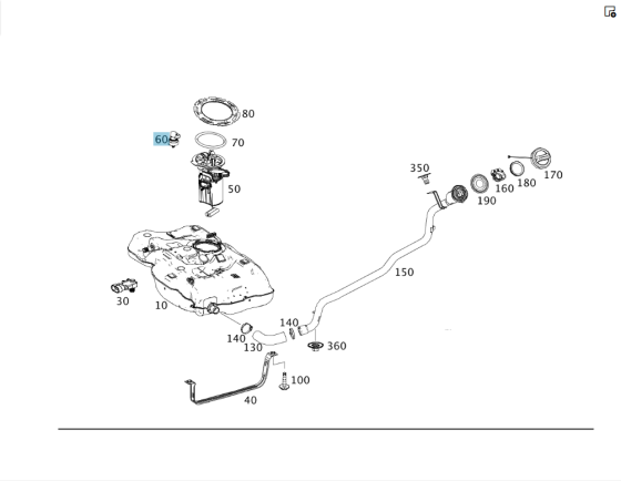 Mercedes-Benz  A0009051100 Датчик тиску в бензонасосі праворуч ML W164 R-class short W251 E-class W212 SLK/SLC R172 C-Class W204 CL C216 S-class short Одесса
