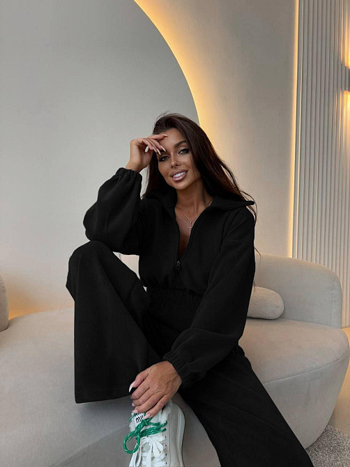 Жіночий теплий комбінезон із двостороннього флісу Чорний, 46/48 Одеса - фото 2