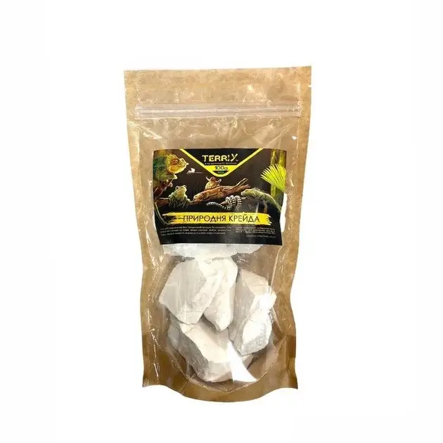 Крейда природна шматочками для птахів, гризунів, равликів та рептилій 100г тм Terrix Зміїв - фото 1