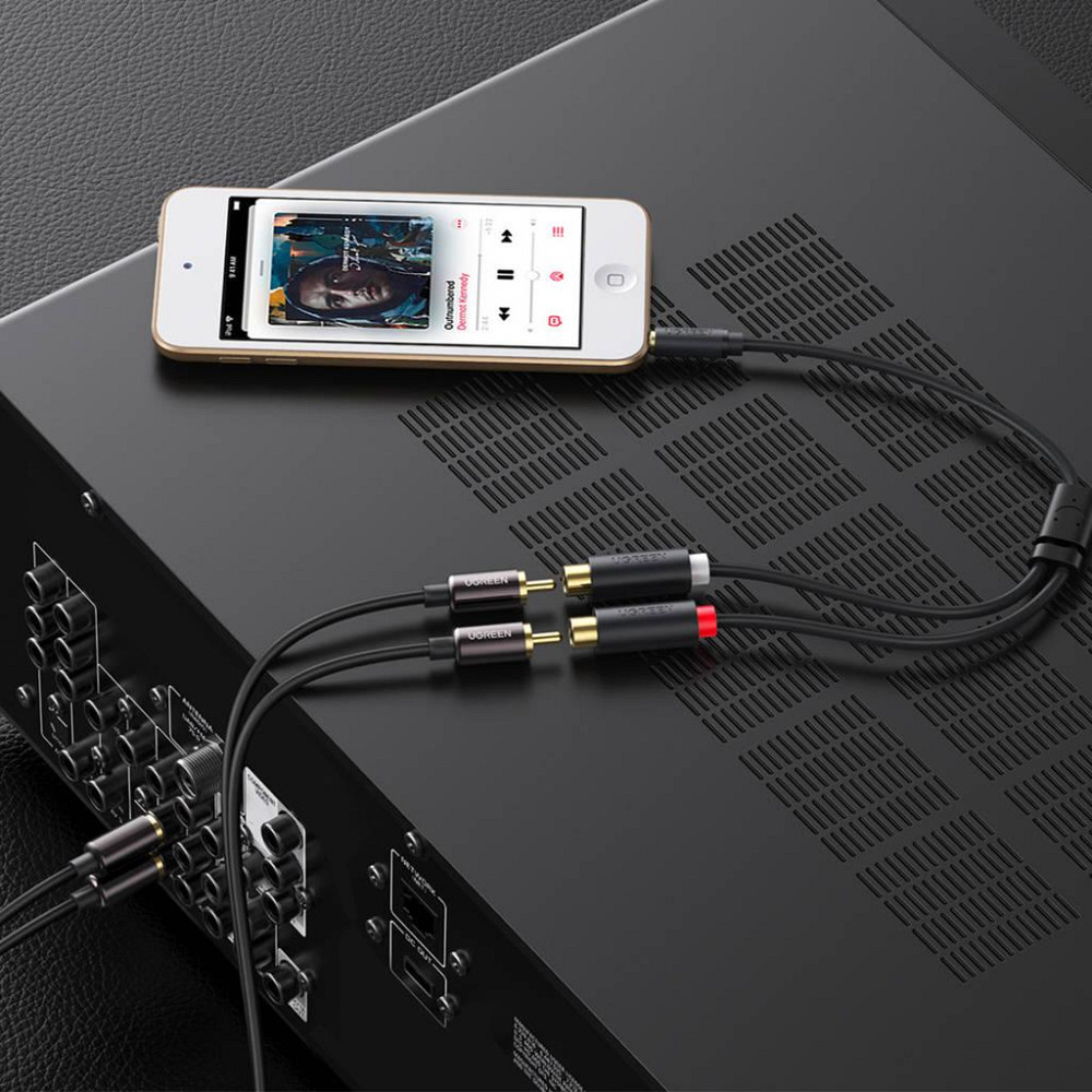 Аудіокабель UGREEN AV109 3.5mm Male to 2RCA Female Cable 25cm (Gray)(UGR-10547) Одеса - фото 5