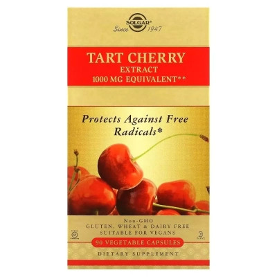 Вітамін Solgar Екстракт терпкої вишні, 1000 мг, Tart Cherry Extract, 90 вегетаріан (SOL-31549) Вінниця - фото 1