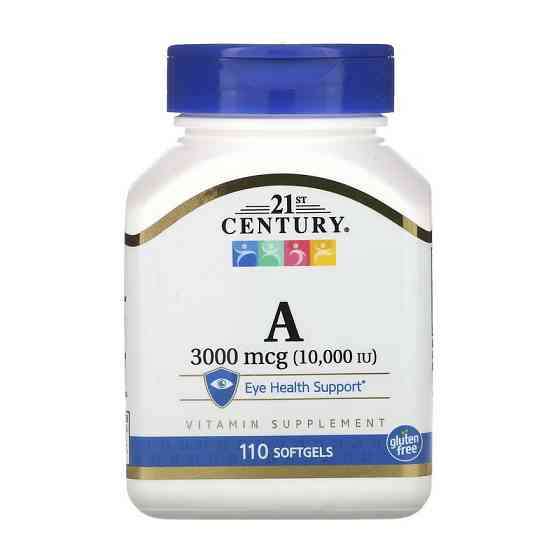 Вітамін А 21st Century Vitamin A 3000 mcg (10 000 IU) 110 softgels Луцьк