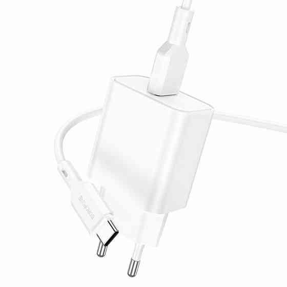 Мережевий зарядний пристрій BOROFONE BA72A Spring single port QC3.0 charger set(Type-C) White Київ