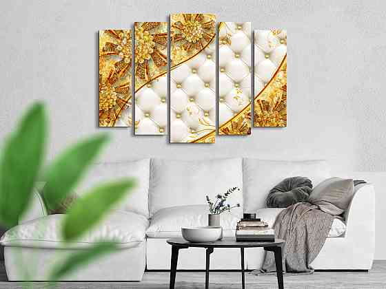 Модульна картина у вітальню / спальню Абстракція квіти Art-435_5 ( 80х118см ) Київ