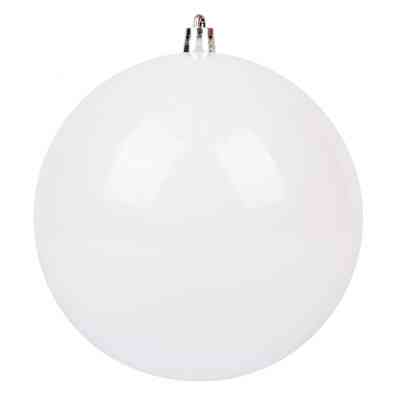 Елочная игрушка Novogod`ko шар, пластик, 8 cм, белый, глянец (974035) Винница