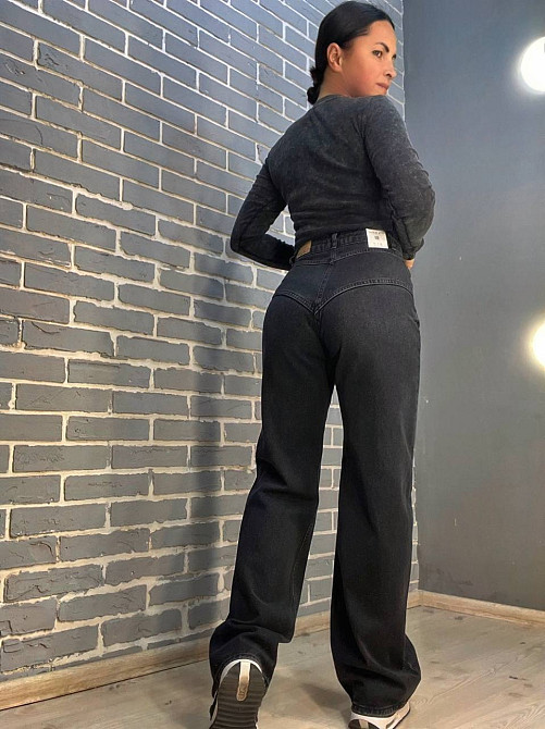 Джинсы женские Its Basic 2909 straight кокетка пуговицы прямые от бедра, черный, 36, 36, 68 см, 100  Одесса - изображение 2