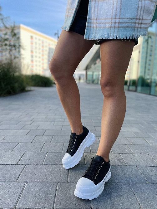 Кеды женские M122-1 черные эко-кожа размер 36-41 (4757) Коломия - фото 3