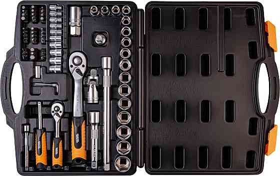 Набір насадок торцевих MASTERTOOL PROFI CrV 1/4"-1/2" тріскачка 72Т 72 шт. кейс 78-5072-PF Рівне