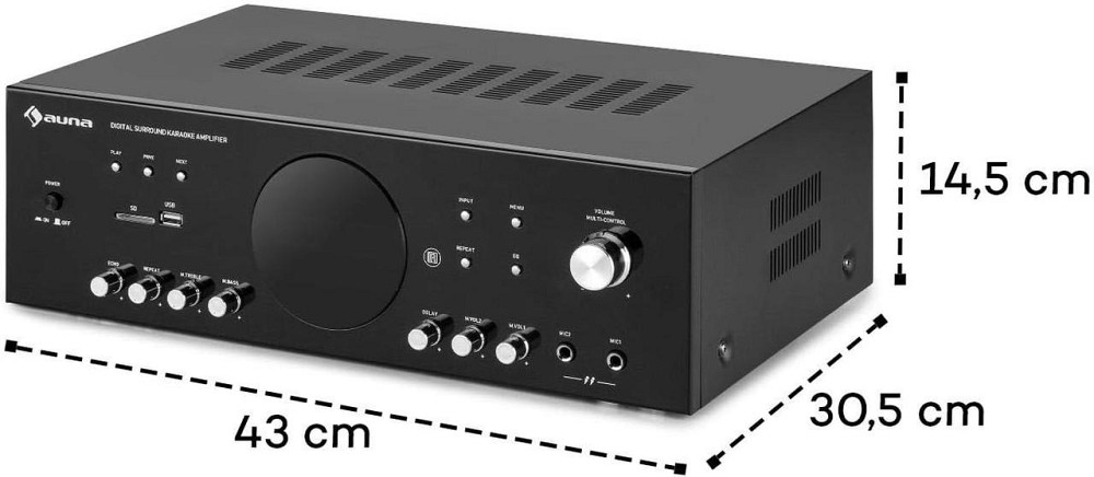 УЦЕНКА! Цифровой усилитель звука Auna AMP-218 BT 5.1 AUX USB Bluetooth Караоке из Германии Днепр - изображение 2