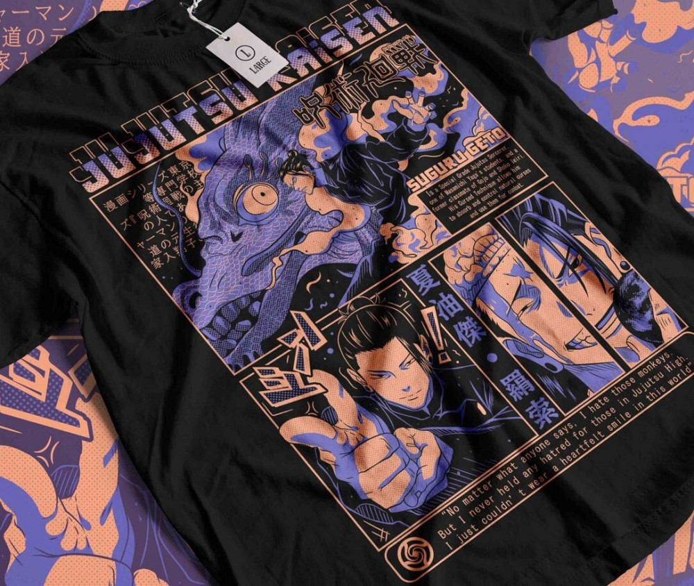 Футболка чоловіча з аніме принтом Магічна битва оверсайз (S/M/L) Чорний AnimeJ1182 Дніпро - фото 1