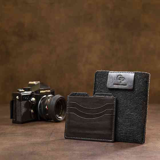 Шкіряний картхолдер Чорний (GRANDE PELLE) Київ