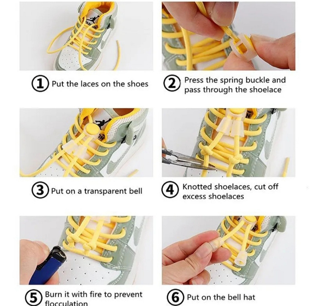 Шнурки еластичні без зав'язок з пластиковими зажимами в асортименті Сміла - фото 4