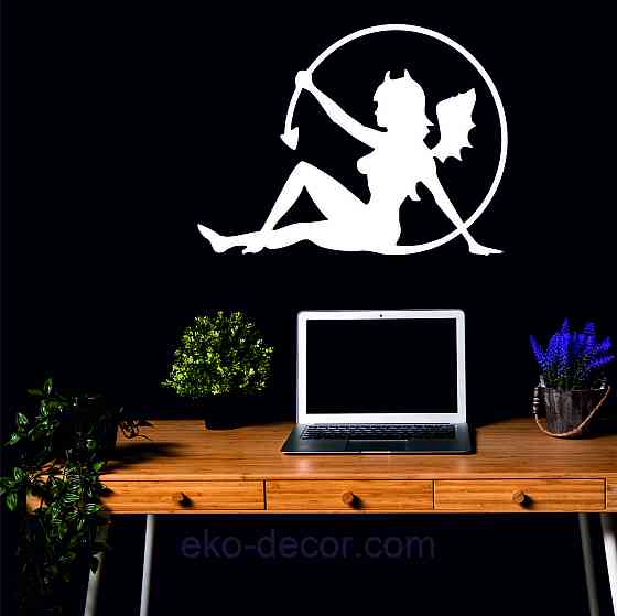 Декоративное настенное Панно «Дьяволица», Декор на стену 50*37 см, Белый Киев