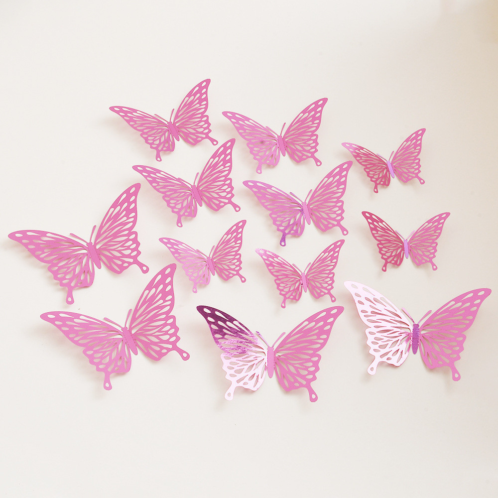 Набір метеликів на стіну 12 штук рожевий Київ - фото 4