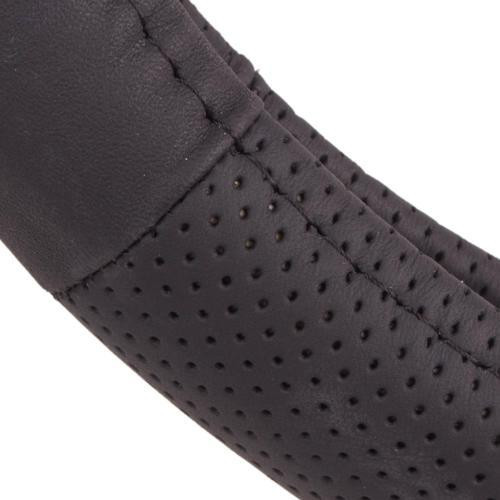 Шкіряний перфорований чохол на кермо VLOD-L2031 BK M чорний з боковинами Харків - фото 6