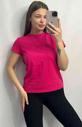 Базовая футболка женская удлиненная Малиновый L Харьков