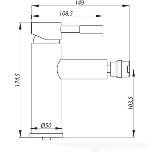 Змішувач для біде (гігієнічного душу) з нержавіючої сталі Zerix LR75005 (LL1668) Чернівці - фото 4