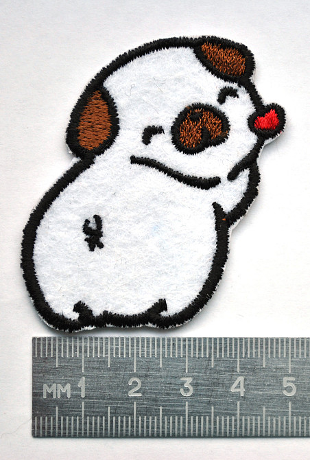 Патч Мопс (воздушный поцелуй), Декоративная нашивка для сумок и одежды, Пришивная яркая вышитая аппл Запорожье - изображение 2