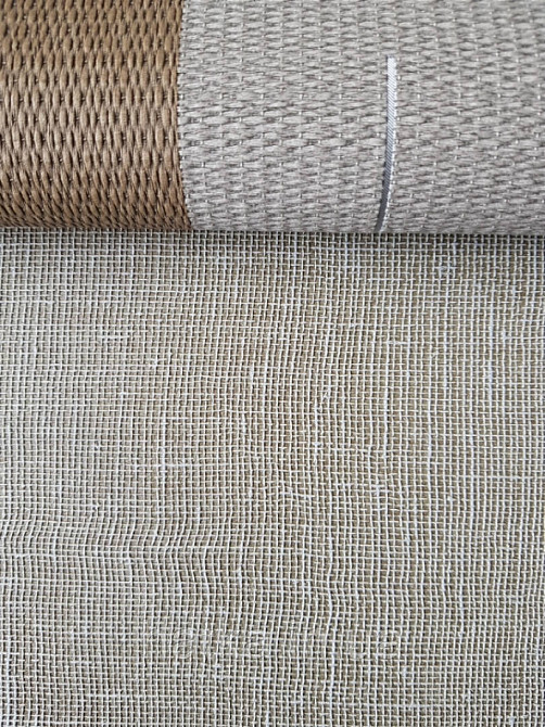 Шпалери вінілові на флізелін Sirpi AltaGamma Home 3 сірі однотонні дрібна сітка золотом під тканина Київ - фото 2