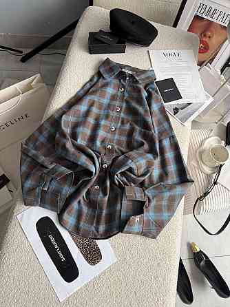 Жіноча трендова сорочка в карту батал турецька фланель Шоколадний Одеса