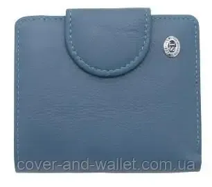 Кожаный женский кошелек компактного размера с монетницей синего цвета ST 415-1 Киев - изображение 4