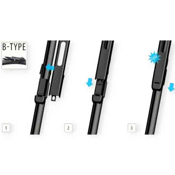 Щітки oximo модельні безкаркасні (к-т 2шт) b-type 700 + 550 мм двірника Мукачево