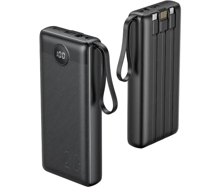 Павербанк VRURC T2047Q 20000 mAh зі вбудованими кабелями Луцк - изображение 1