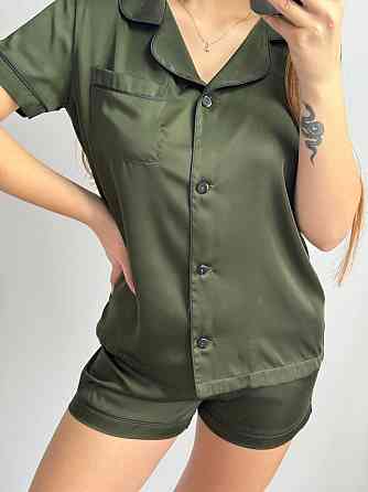 Піжама шовкова з шортами Хакі ч/к S Харків