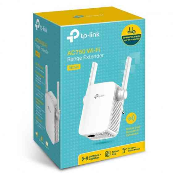 Підсилювач Wi-Fi сигналу TP-Link RE205 802.11b/g/a 2.4/5 ГГц, AC750, 1хFE LAN (RE205) Київ