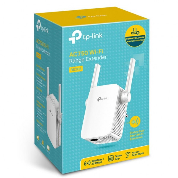Підсилювач Wi-Fi сигналу TP-Link RE205 802.11b/g/a 2.4/5 ГГц, AC750, 1хFE LAN (RE205) Київ - фото 4